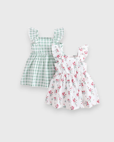 2 Pc Baby Girl Summer Print Dresses