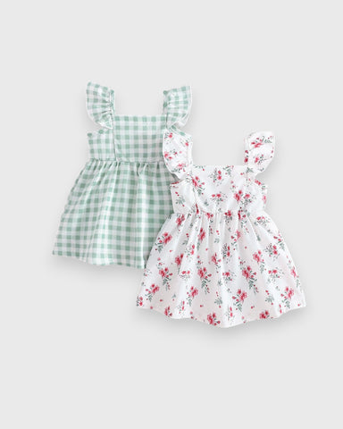2 Pc Baby Girl Summer Print Dresses