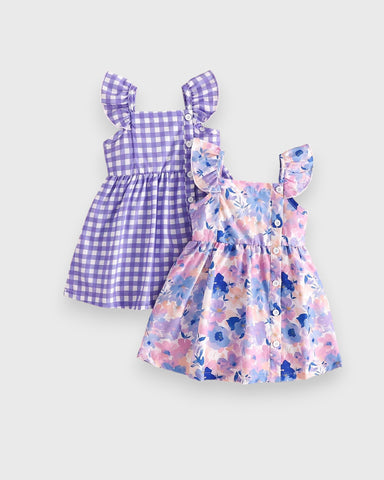 2 Pc Baby Girl Summer Print Dresses