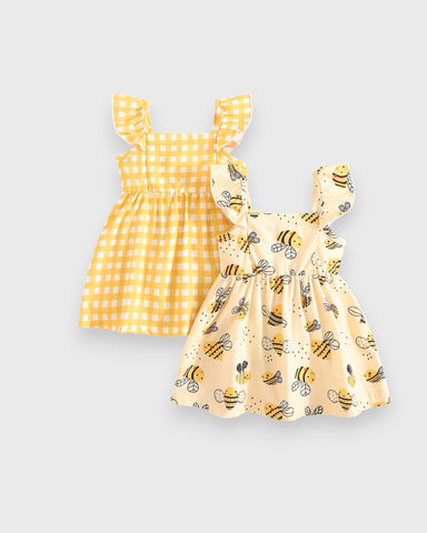 2 Pc Baby Girl Summer Print Dresses