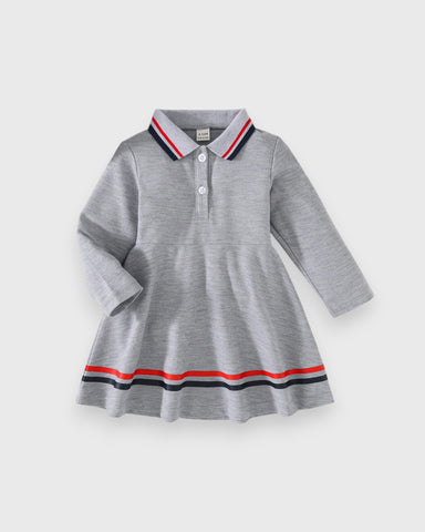 Baby Girl Stripe Polo Romper Dress