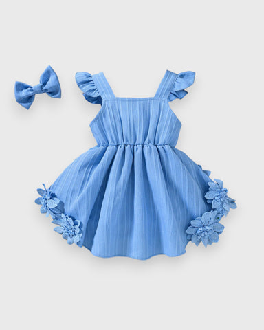 2 Pc Floral Trim Hilo Bodysuit Dress