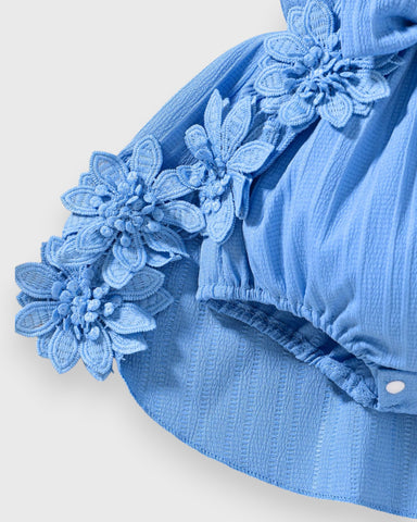 2 Pc Floral Trim Hilo Bodysuit Dress