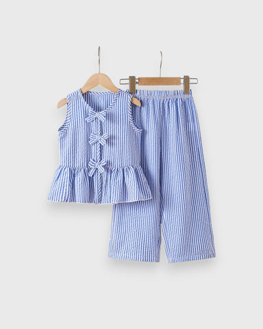 2 Pc Stripe Bow Knot Tank and Pants