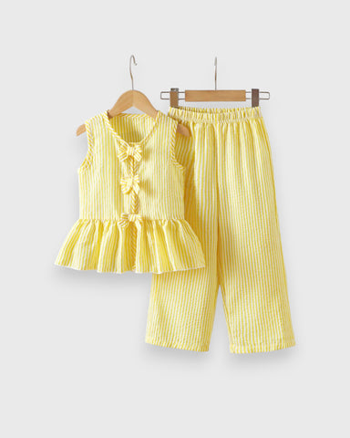 2 Pc Stripe Bow Knot Tank and Pants