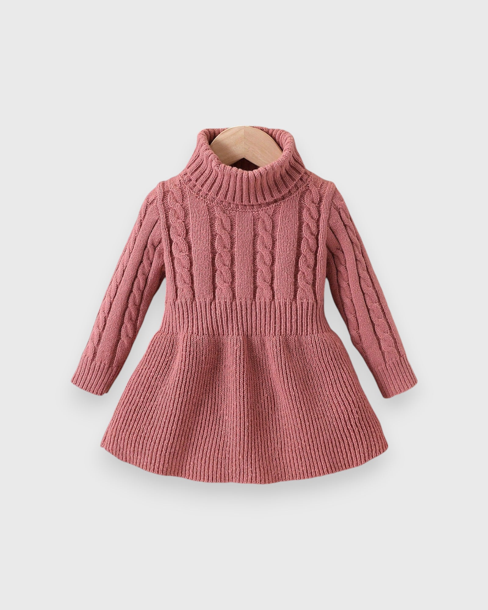 Baby Girl Turtle Neck Sweater Dress 12-18 month / Coral Pink Baby Girl Turtle Neck Sweater Dress 12-18 month / Coral Pink
