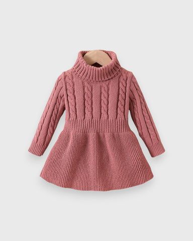 Baby Girl Turtle Neck Sweater Dress