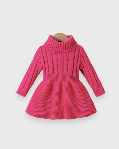Baby Girl Turtle Neck Sweater Dress