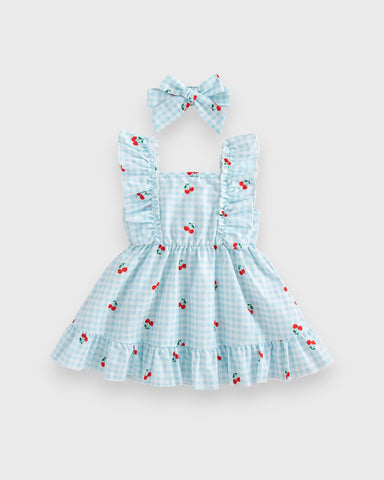 2 Pc Baby Girl Fruit Gingham Dress