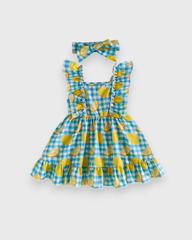 2 Pc Baby Girl Fruit Gingham Dress