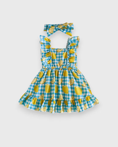 2 Pc Baby Girl Fruit Gingham Dress