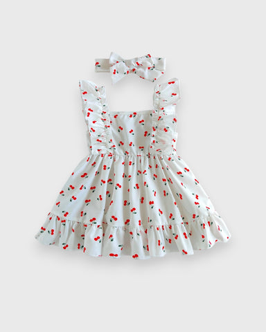 2 Pc Baby Girl Fruit Gingham Dress