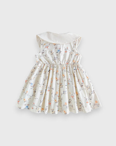 Baby Girl Peter Pan Collar Wild Flower Print Dress