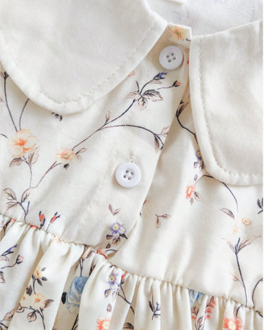 Baby Girl Peter Pan Collar Wild Flower Print Dress