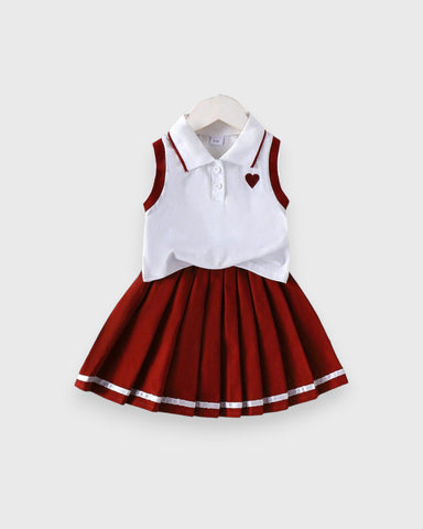 2 Pc Baby Girl Tennis Polo and Skirt Set