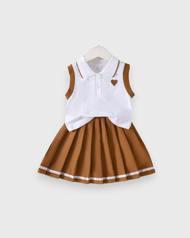 2 Pc Baby Girl Tennis Polo and Skirt Set