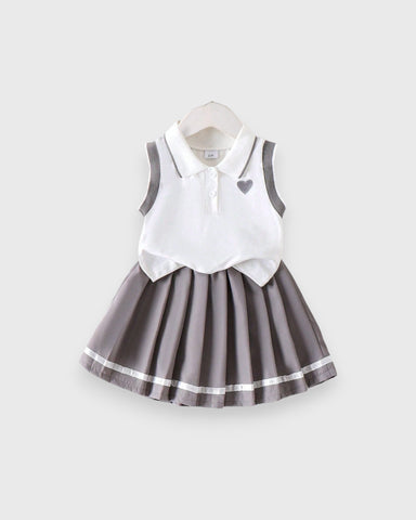 2 Pc Baby Girl Tennis Polo and Skirt Set