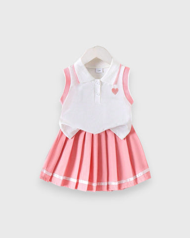 2 Pc Baby Girl Tennis Polo and Skirt Set