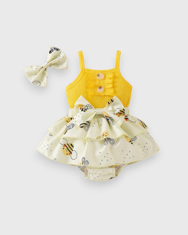 2 Pc Baby Girl Hum Bug Bodysuit & Headband
