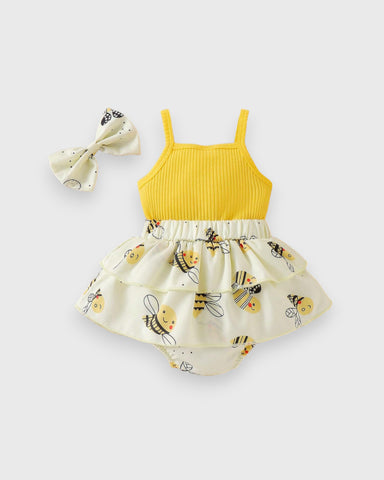 2 Pc Baby Girl Hum Bug Bodysuit & Headband