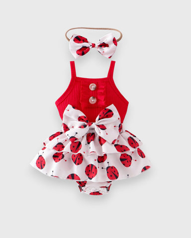 2 Pc Baby Girl Hum Bug Bodysuit & Headband