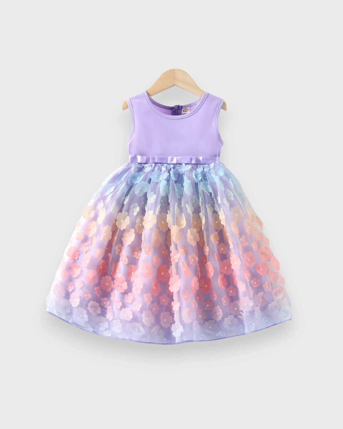 CL-Toddler Girl Mesh Ombre Flower Dress