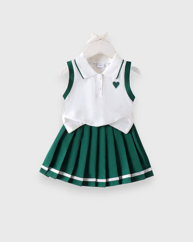 2 Pc Baby Girl Tennis Polo and Skirt Set