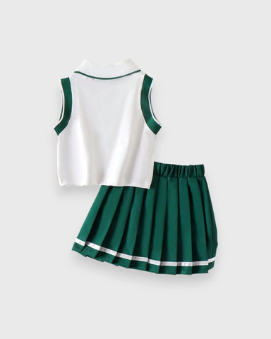 2 Pc Baby Girl Tennis Polo and Skirt Set