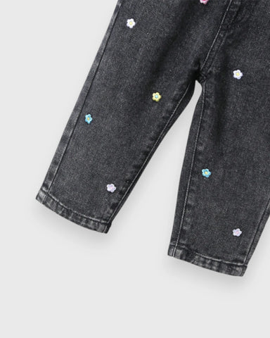 Baby Girl Flower Embroidery Jeans