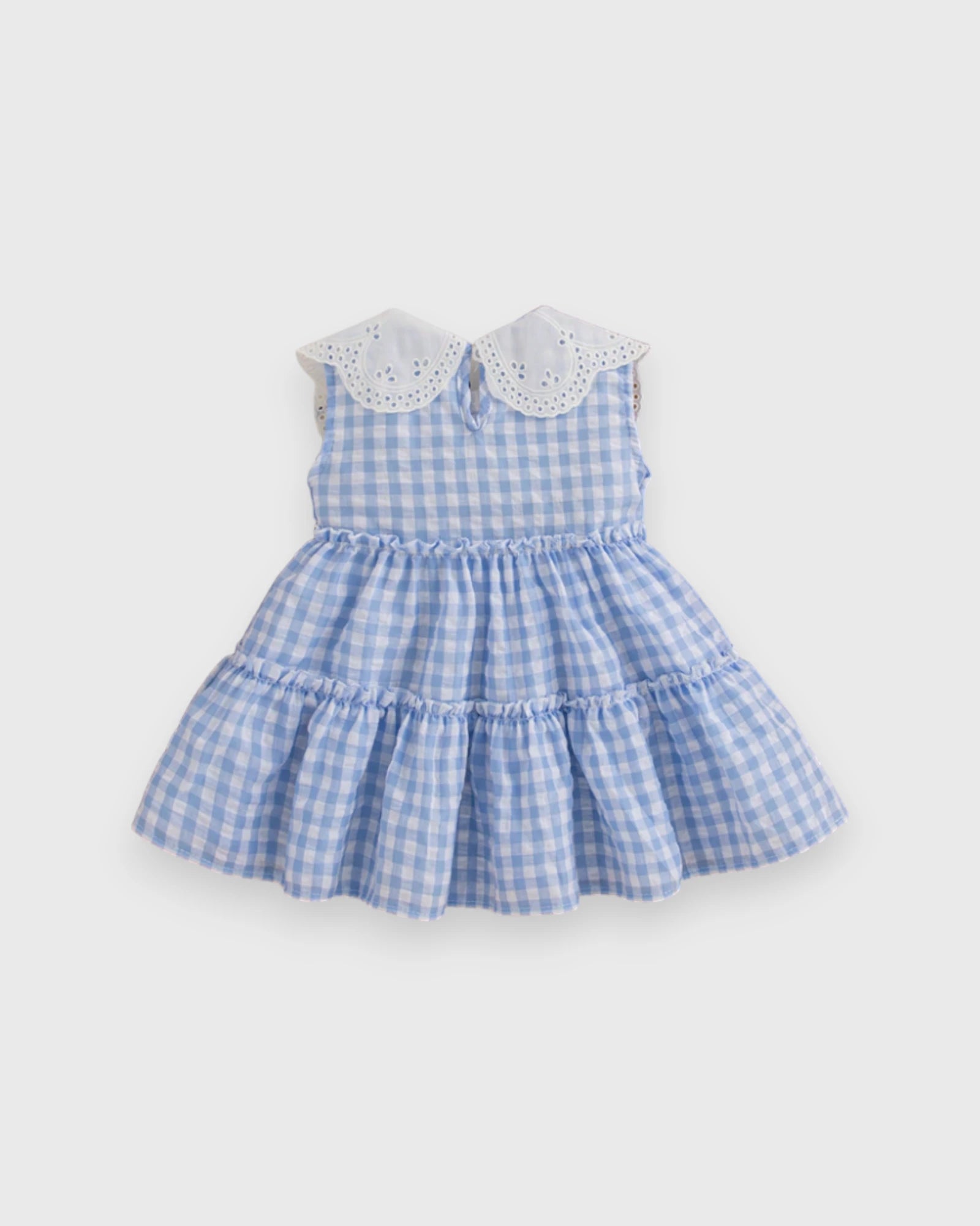 blue gingham baby dress Ella Blue Gingham Baby Girl Dress Romper