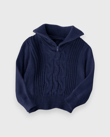 Baby Cable Quarter Zip Sweater