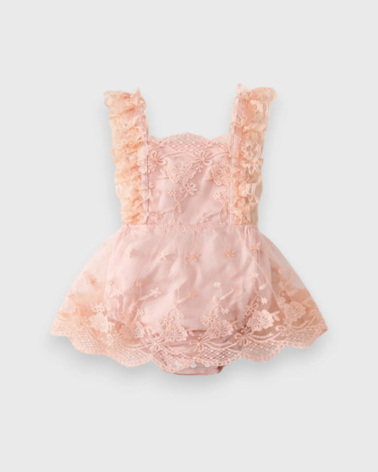 Baby Girl Backless Lace Bodysuit Dress