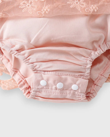 Baby Girl Backless Lace Bodysuit Dress