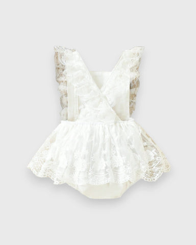 Baby Girl Backless Lace Bodysuit Dress