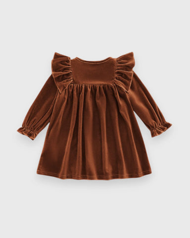 Baby Girl Velvet Ruffle Flared Dress