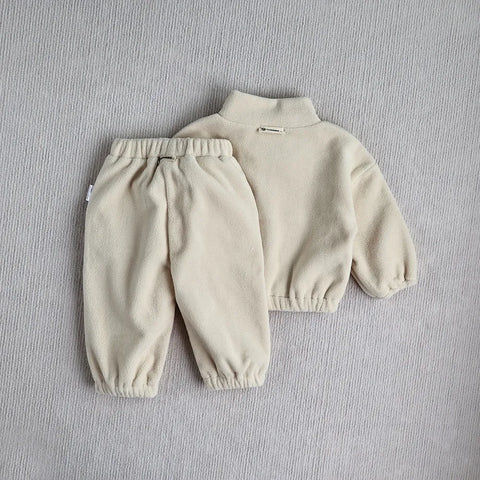 2 Pc Baby Quarter Zip Fleece Sweat Suit