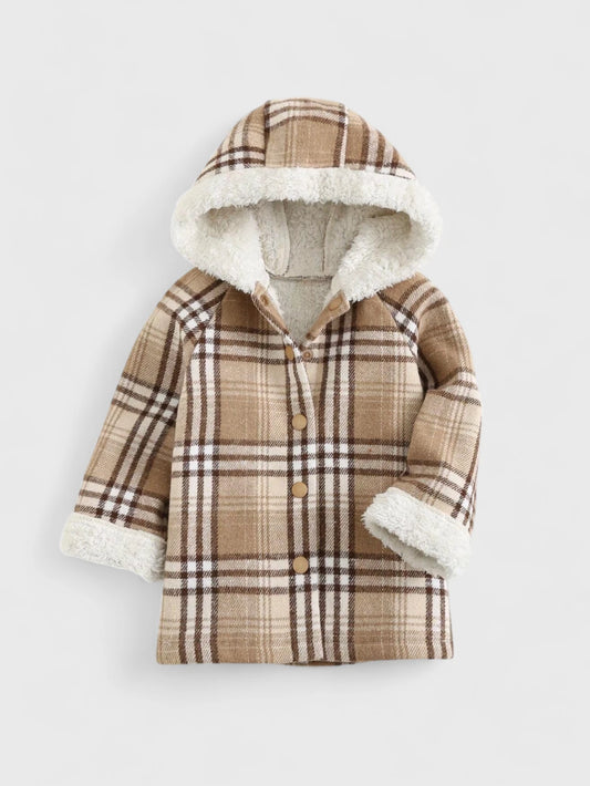 Baby Fleece Sherpa Lined Plaid Jacket