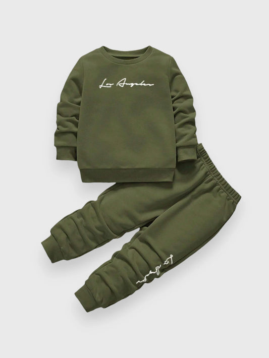 2 Pc Boys LA Script Sweat Set