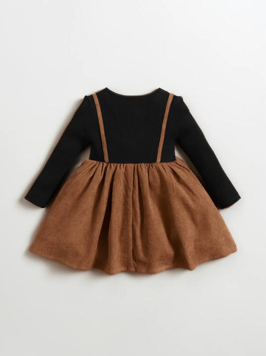 2 in1 baby Girl Corduroy Suspender Dress