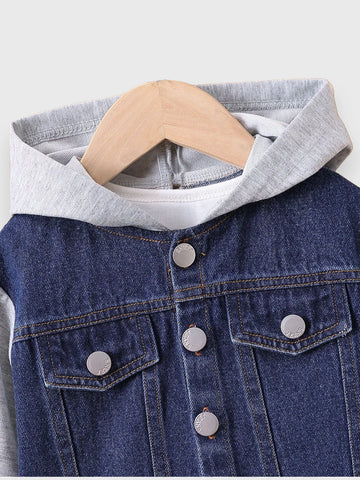 2 Piece Baby Boy Hoodie Denim Jacket with Pants