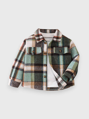 Baby Girl Boy Flannel Plaid Shirt