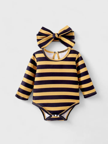 3 Pcs Baby Girl Bee Bodysuit and Overall Dress