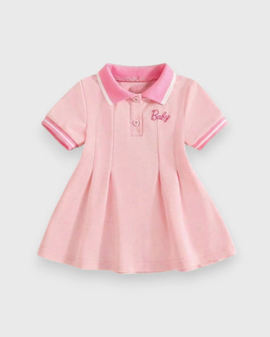 Baby Girl Patch Pleat Polo Dress