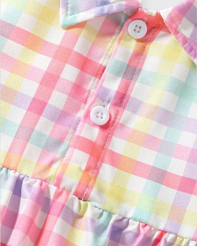 Baby Girl Rainbow Plaid Polo Dress