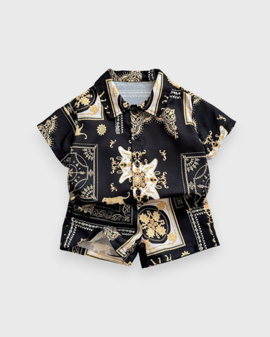 2 Pc Baby Boy Jaguar Baroque Print Set