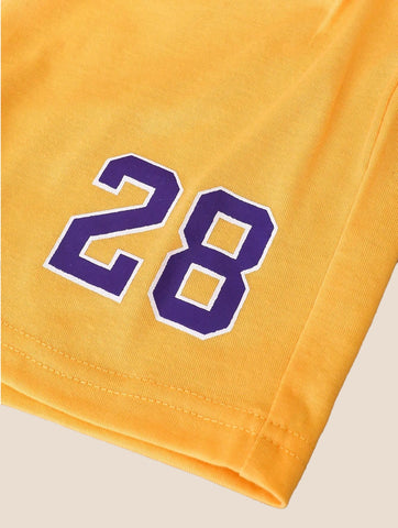 Baby Boy 2 Piece Contrast Basketball Jersey Set