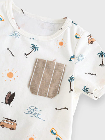 2 Pc Baby Boy On Holiday Tee Set