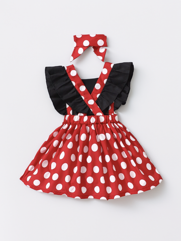 Baby Girl Red Pink Polka Dot dress Costume