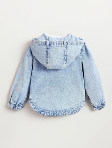 Baby Girl Hooded Denim Shirt