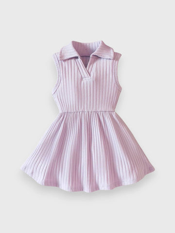 Baby Girl Ribbed Knit Polo Dress